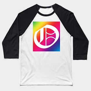 Rainbow White Letter O Baseball T-Shirt